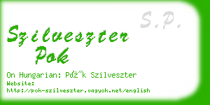 szilveszter pok business card